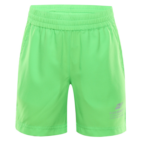 Kids quick-drying shorts ALPINE PRO SPORTO neon green gecko