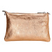 Zlatá spoločenská lakovaná kabelka s príveskom „Clare“