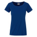 James & Nicholson Klasické dámske tričko z biobavlny 8007 - Tmavá kráľovská modrá
