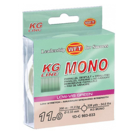 Wft vlasec kg mono green 300 m - 0,25 mm 7,1 kg