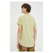 Bavlnené tričko G-Star Raw zelená farba, jednofarebné