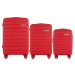 Červená 3dielna sada kufrov Wings MUR01 3, Set of 3 Wings POLIPROPYLEN suitcases L,M,S Wine Red