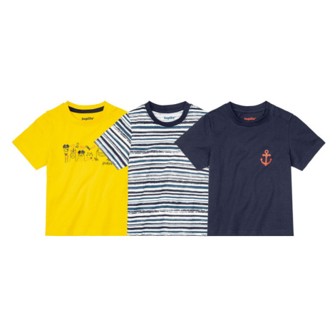 lupilu® Chlapčenské tričko, 3 kusy (žltá/modrá)