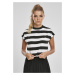 Women's T-shirt Stripe Short Tee black/white