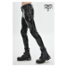 nohavice gotický DEVIL FASHION Edgerunner Cyberpunk Faux Leather Skinny