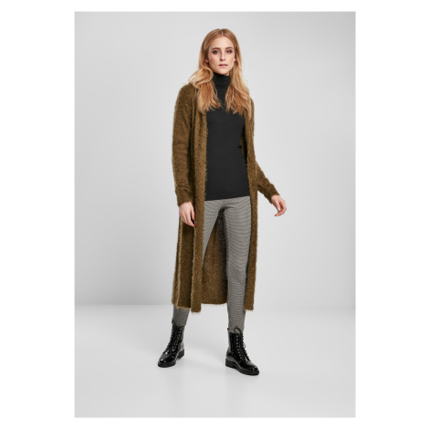 Women's hooded sweater made of soft feathers - olive Urban Classics