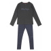 Tommy Hilfiger Underwear Pyžamo 'Signature'  námornícka modrá / svetlosivá