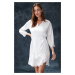 Trendyol Bride White Satin Lace and Tie Detailed Woven Dressing Gown