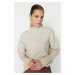 Trendyol Ecru Wide Fit Soft Textured Basic Knitwear Sweater