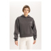 DEFACTO Relax Fit Hooded Thick Sweatshirt