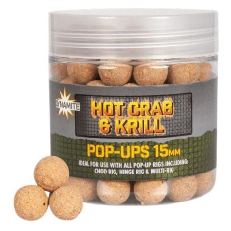 Dynamite baits plávajúce boilies pop ups hot crab krill 15 mm