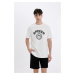 DEFACTO Regular Fit Crew Neck Printed Short Sleeve T-Shirt