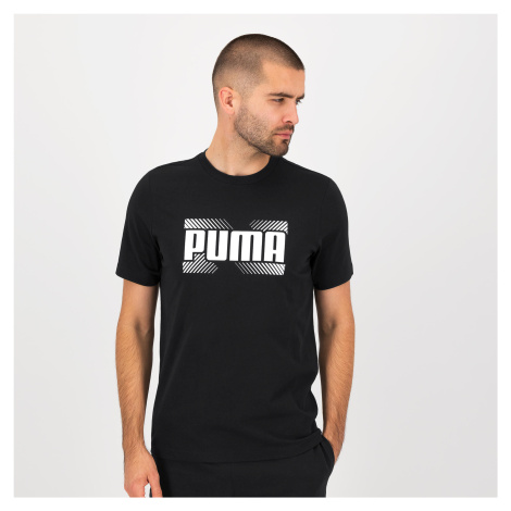 Bavlnené pánske tričko na fitnes s krátkym rukávom čierne Puma