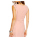 Spoločenské šaty značkové moderný strih s ozdobnými zipsami na ramenách ružové - Ružová / - J & 