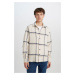 DEFACTO Modern Fit Polo Collar Lumberjack Long Sleeve Shirt