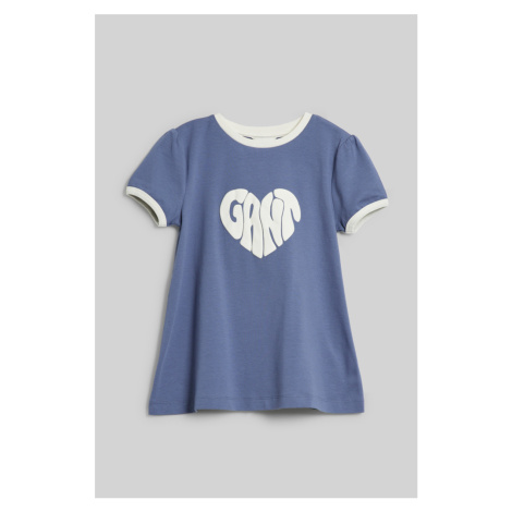 TRIČKO GANT HEART GRAPHIC A-LINE T-SHIRT WASHED BLUE