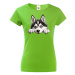 Dámské tričko s potlačou Sibírsky husky - tričko pre milovníkov psov