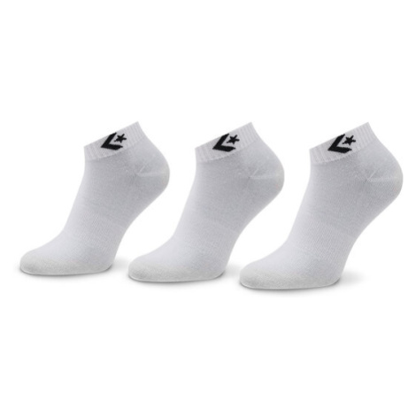 Converse Súprava 3 párov nízkych členkových ponožiek E746W Biela