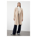 Trendyol Stone Covered Soft Textured Unlined Knitted Cashmere Coat