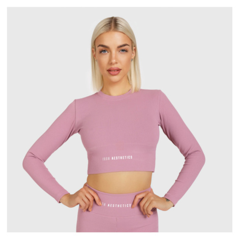 Dámsky Crop Top Iron Aesthetics Rib, dusty ružový