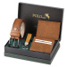 Polo Air Belt, Wallet, Card Holder, Keychain, Tan Tan Set in a Gift Box