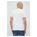 Bavlnené tričko Sisley biela farba, jednofarebné