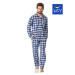 Pyjamas Key MNS 426 B23 L/R Flannel M-2XL Men's Zipper Grey-Checkered