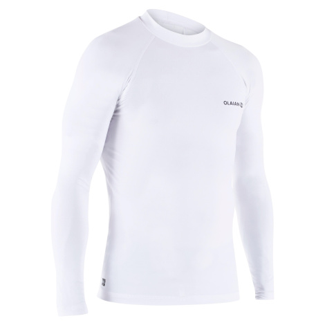 Pánske tričko Top 100 s ochranou proti UV žiareniu s dlhým rukávom biele OLAIAN