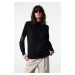 Trendyol Black Tulle Detailed Knitwear Sweater