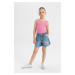 DEFACTO Girl&#39;s Ripped Detailed Jean Shorts