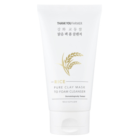Thank you farmer Rice Pure Clay Mask to Foam Cleanser