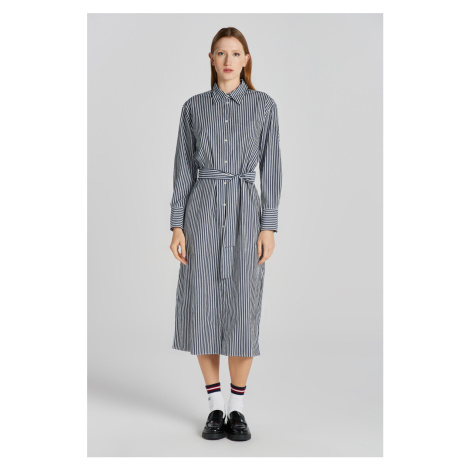 ŠATY GANT REL STRIPED POPLIN SHIRT DRESS CLASSIC BLUE