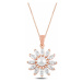 OLIVIE Strieborný perlový náhrdelník ROSE & CZ 4785