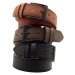 R0928 Dewberry Set Of 3 Mens Belt For Jeans And Canvas-BLACK-BROWN-TABA