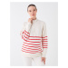 LC Waikiki Half Turtleneck Striped Long Sleeve Maternity Knitwear Sweater