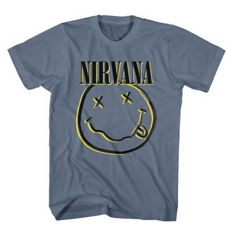 Nirvana tričko Inverse Smiley Modrá