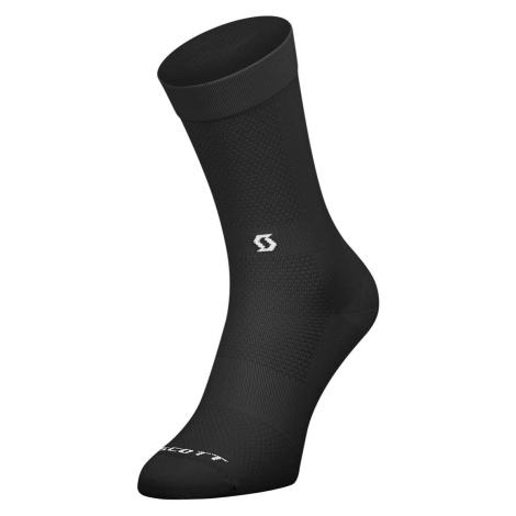 SCOTT Cyklistické ponožky klasické - PE NO SHORTCUTS CREW - čierna
