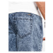 Modré pánske džínsové kraťasy Ombre Clothing