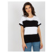 Basic black-and-white striped cotton blouse