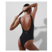 Plavky Karl Lagerfeld Logo Print Swimsuit Čierna