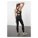 Trendyol Black Matte Fabric Back Detailed Knitted Sports Overalls