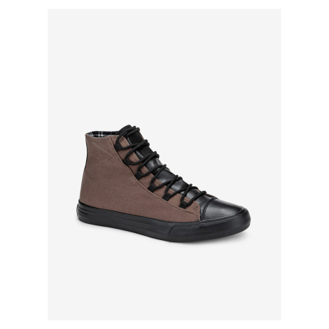 Čierno-hnedé pánske sneakers topánky Ombre Clothing T378