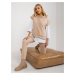 Beige three-piece casual set with sweatshirt