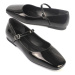 Capone Outfitters Blunt Toe Banded Marj Jane Patent Leather Black Women's Flats