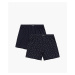 Men's loose boxers ATLANTIC 2Pack - dark blue with pattern