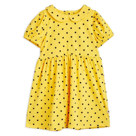 Dievčenské šaty Mini Rodini žltá farba, mini, áčkový strih