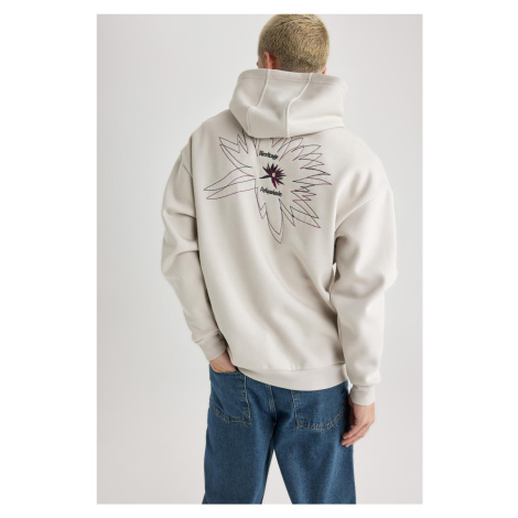 DEFACTO Oversize Fit Back Printed Hooded Sweatshirt