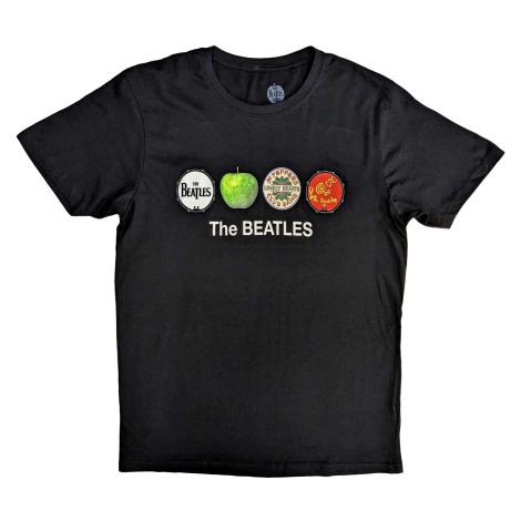 The Beatles tričko Apple & Drums Čierna