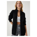 Happiness İstanbul Women's Black Zippered Knitwear Cardigan