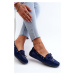 Women's suede loafers Navy Blue Si Passione